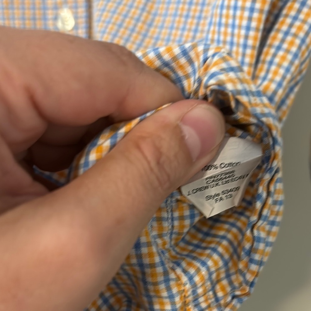 J. Crew Men's blue and orange Checkered Shirt sz M - Picture 6 of 9